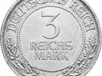 Jaeger 323 Weimarer Republik 3 Reichsmark Lübeck 1926