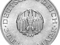 Jaeger 335 Weimarer Republik 3 Reichsmark Gotthold Lessing 1929