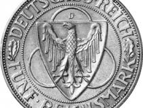 Jaeger 346 Weimarer Republik 5 Reichsmark Rheinlandräumung 1930