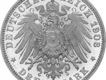 Jaeger 175 Württemberg 3 Mark Wilhelm II 1908-1914