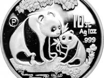China Panda 1 Unze 1993 PP Silberpanda 10 Yuan
