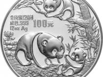 China Panda 12 Unzen 1991 PP Silberpanda 100 Yuan mit Box