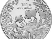 China Panda 12 Unzen 1992 PP Silberpanda 100 Yuan mit Box