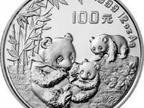 China Panda 12 Unzen 1995 Silberpanda 100 Yuan