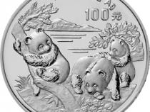 China Panda 12 Unzen 1996 Silberpanda 100 Yuan