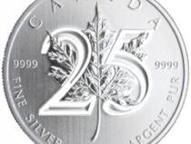 Maple Leaf 1 Unze Silber 25 Jahre Jubiläum Kanada