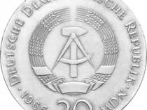 DDR 1966 20 Mark Silber Gedenkmünze Gottfried Wilhelm Leibniz
