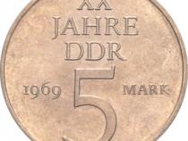 DDR 1969 5 Mark Gedenkmünze 20 Jahre DDR