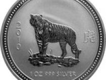 Lunar I Silbermünze Australien Tiger 1/2 Unzen 2010 Perth Mint