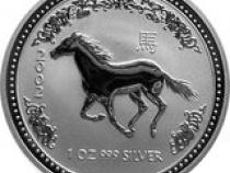 Lunar I Silbermünze Australien Pferd 1 Unzen 2002 Perth Mint