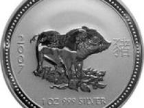 Lunar I Silbermünze Australien Schwein 1 Unzen 2007 Perth Mint