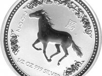Lunar I Silbermünze Australien Pferd 1/2 Unzen 2002 Perth Mint