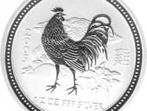 Lunar I Silbermünze Australien Hahn 1/2 Unzen 2005 Perth Mint
