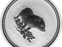 Lunar I Silbermünze Australien Schwein 1/2 Unzen 2007 Perth Mint