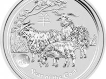 Lunar II Silbermünze Australien Ziege 1 Unzen 2015 Privy Mark