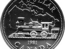 Canada Silber Gedenkmünze 1 Dollar Eisenbahn 1981