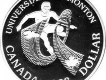 Canada Silber Gedenkmünze 1 Dollar  Universiade Spiele Edminton 1983