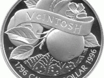 Canada Silber Gedenkmünze 1 Dollar Mcintosh Apfel 1996