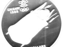 Canada Silber Calgary 1988 20 Dollar Bobsleigh PP