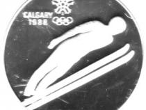 Canada Silber Calgary 1988 20 Dollar Ski Jumping PP