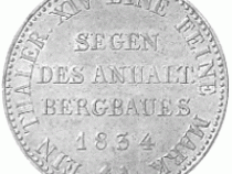Altdeutschland Anhalt Bernburg Alexander Carl Ausbeutetaler 1834