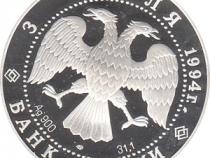 3 Rubel Silber 1994 Antarktisexpedition