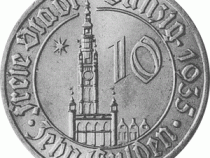 Freie Stadt Danzig 10 Gulden Rathaus 1935