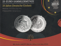 25 Euro Silber PP 2015 Deutsche Einheit im Folder
