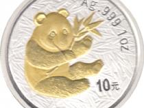 China Panda 1 Unze coloriert gold