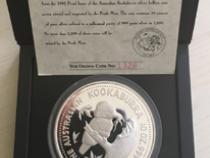 Kookaburra 10 Unzen PP Silbermünze Proof Perth Mint 1992