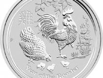 Lunar II Silbermünze Australien Hahn 5 Unzen 2017 Perth Mint