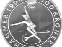 Norwegen 100 Kronen Silber Lillehammer 1994