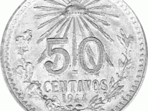 50 Centavos 1944 Mexico, Eagle and snake