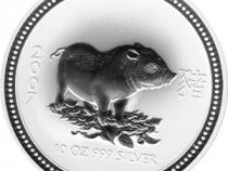 Lunar I Silbermünze Australien Schwein 10 Unzen 2007 Perth Mint