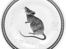 Lunar I Silbermünze Australien Maus 2 Unzen 2008 Perth Mint
