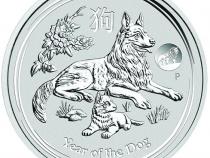 Lunar II Silbermünze Australien Hund 1 Unzen 2018 Privy Mark