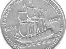 Halve Dollar 1924 Huguenot Walloon 1/2 Silber Dollar