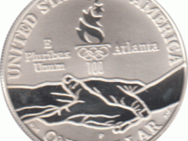 USA, 1 Dollar 1995, Turner an Ringen und Gymnastin