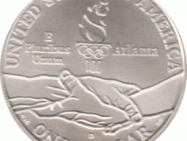 1 Dollar, USA 1995, Paralympics Atlanta, Blinde Läufering mit Führerin