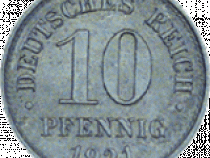 Kursmünze 10 Pfennig