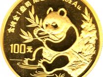 China Panda 1 Unze 1991 Goldpanda 100 Yuan