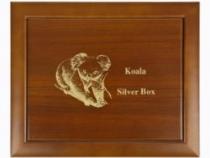 Hochwertige Holz Münzkassette Silber Koala