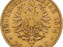 20 Mark Kaiserreich Hessen 1874 Ludwig Jaeger 217
