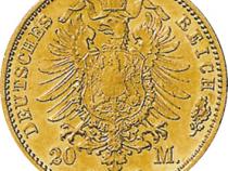 20 Mark Kaiserreich 1872 Mecklenburg Schwerin Jaeger 230 Friedrich Franz