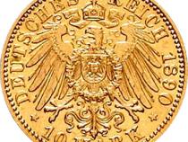 10 Mark Kaiserreich 1890 Mecklenburg Schwerin Jaeger 232 Friedrich Franz
