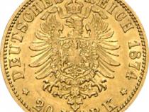 20 Mark Kaiserreich 1874-1888 Preussen Wilhelm I Jaeger 246
