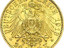 20 Mark Kaiserreich 1905-1914 Sachsen Friedrich August III Jaeger 268