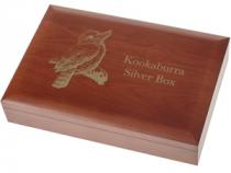 Hochwertige Holz Münzkassette Silber Kookaburra 1 Kilo