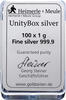 Silberbarren 100x1 Unity in der Blisterbox