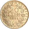 Vatikan 20 Lire Italien Pius IX 1867